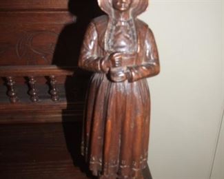 French Oak & Chestnut Breton Buffet De Corpse w/ Personage detail