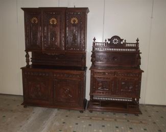 Breton Buffet De Corpse & Marble Top Server