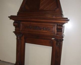 Quality Solid Walnut Henri II Fireplace Surround