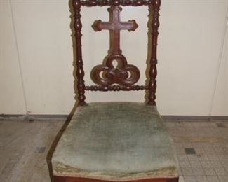 Napoleon III Walnut Prie Dieu Religious Chair