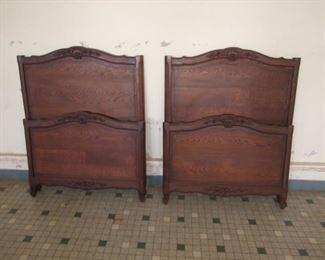 Pair of Louis XV Country French Twin Beds