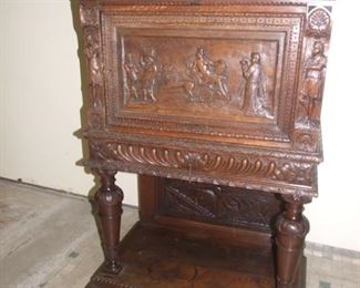 French Figural Carved Cabinet