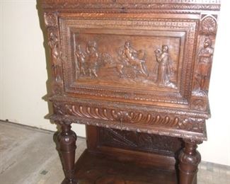 French Figural Carved Cabinet