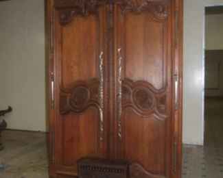 Salesman Sample Cabinet Makers Tiny Armoire & Long Case Clock