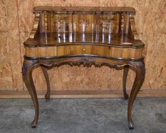 Burled Walnut Inlayed Italian Ladies Desk