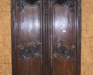 Antique Carved French Marriage Armoire