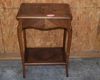 French Inlayed Walnut Lift Top Jewelry Stand