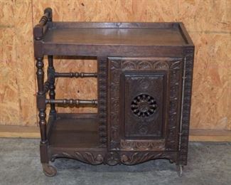 Breton Carved Tea Cart