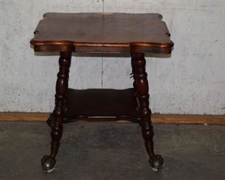 Large Mahogany Glass Claw & Ball Parlor Table 