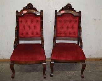 2 Side Chairs w/ Lady Face