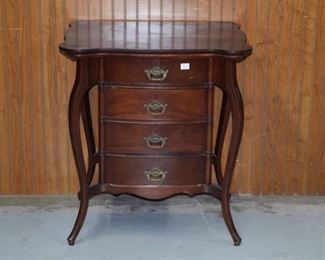 Rare & Unusual Mahogany Parlor Table w/ 4 Drawers
