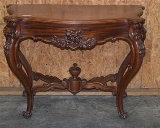Victorian Curved Mahogany Console Table