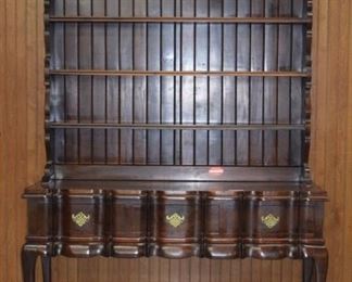 Walnut Italian Domed Top Welch Cupboard w/ Bead Board Back