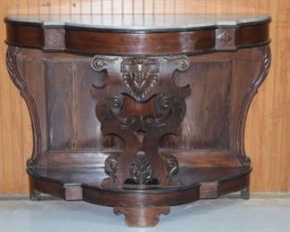 Rosewood Victorian Marble Top Console