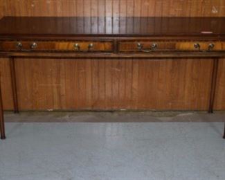 Long Flamed Mahogany 2 Drawer Hall Table