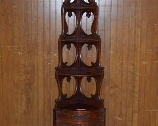 Fine Carved Mahogany Corner Parlor What Knot Cabinet