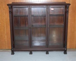 Federal Mahogany 3 Door Paw Foot Bookcase