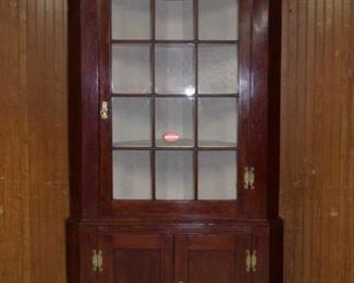 Early Tall Cherry Step Back Cupboard