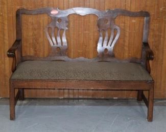 Early Solid Mahogany Chippendale Settee