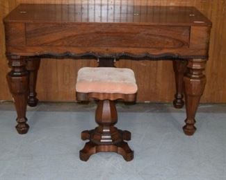 Nice Rosewood 1840's Melodeon w/ Stool