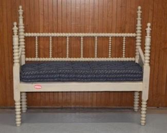 White Painted Jenny Lind Spool Bench