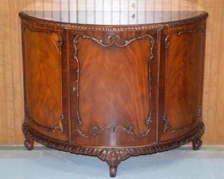 Flamed Mahogany Carved Demiloom Cabinet