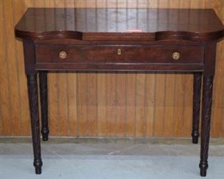 Federal Mahogany Acanthus Carved Game Table w/ Drawer