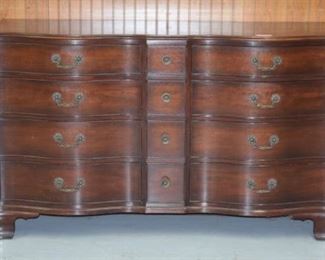 Mahogany 12 Drawer Serpentine Front Dresser