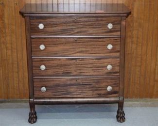 Empire Mahogany Paw Foot 4 Drawer Chest