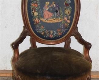 Victorian Needlepoint Arm Chair