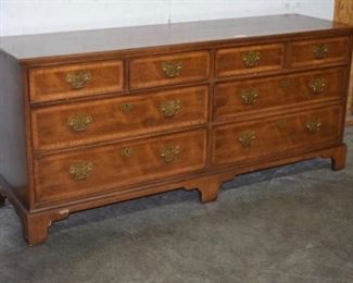 Banded Mahogany 8 Drawer Dresser