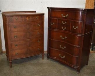 2 Mahogany High Chest