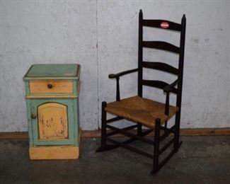 Painted Nightstand & Shaker Style Rocker