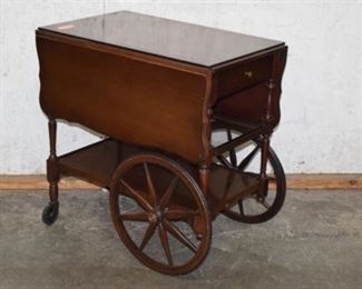 Walnut Big Wheel TeaCart