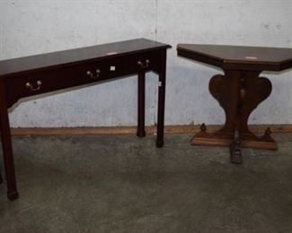 Mahogany Sofa Table & 1/2 Wall Table