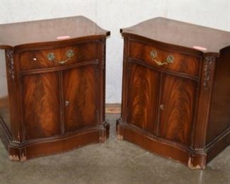Pair of Flamed Mahogany Nightstands