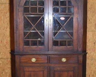 Large Early Solid Cherry Southern Corner Cupboard