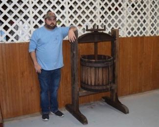 Rare Large Wood Wine Press