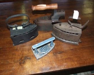 4 Antique Smoothing Irons