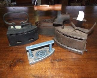 4 Antique Smoothing Irons