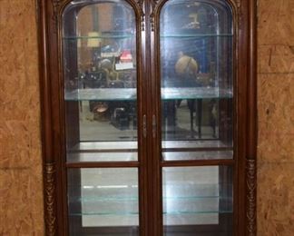 Large Carved Gold Gilt Beveled Glass Crystal/ China Cabinet