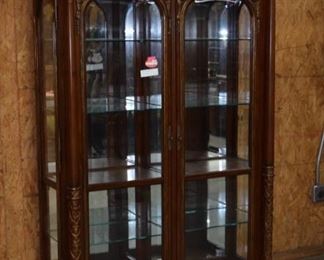 Large Carved Gold Gilt Beveled Glass Crystal/ China Cabinet