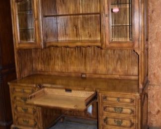 Large Walnut Computer Desk w/ Display Top