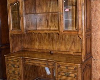 Large Walnut Computer Desk w/ Display Top