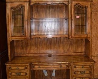 Large Walnut Computer Desk w/ Display Top