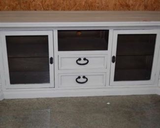 White painted wood tv stand 