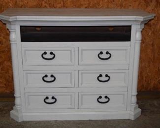 White Painted Wood TV Console/ Cabinet