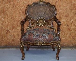 French Cane Back Vanity Arm Chair