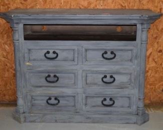 Gray Shabby Chic Media Cabinet