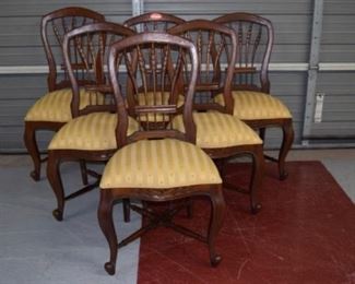 Set of 6 Carved Mahogany Dining Chairs